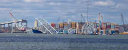 The Francis Scott Key Bridge collapse into the Patapsco River. The Francis Scott Key Bridge collapse into the Patapsco River.