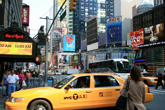 Downtown New York City street scene