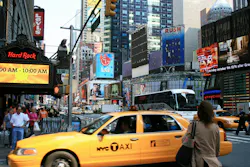 Downtown New York City street scene Downtown New York City street scene