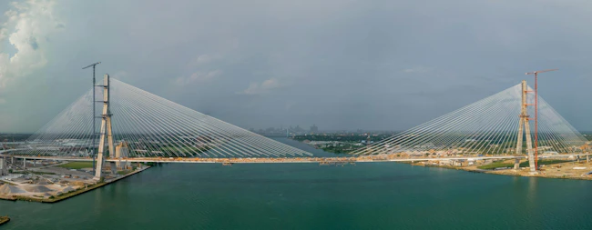 The Gordie Howe International Bridge spanning the Detroit River.