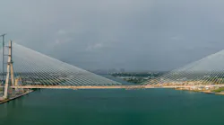 The Gordie Howe International Bridge spanning the Detroit River.