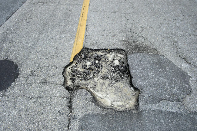 Stock photo of pothole