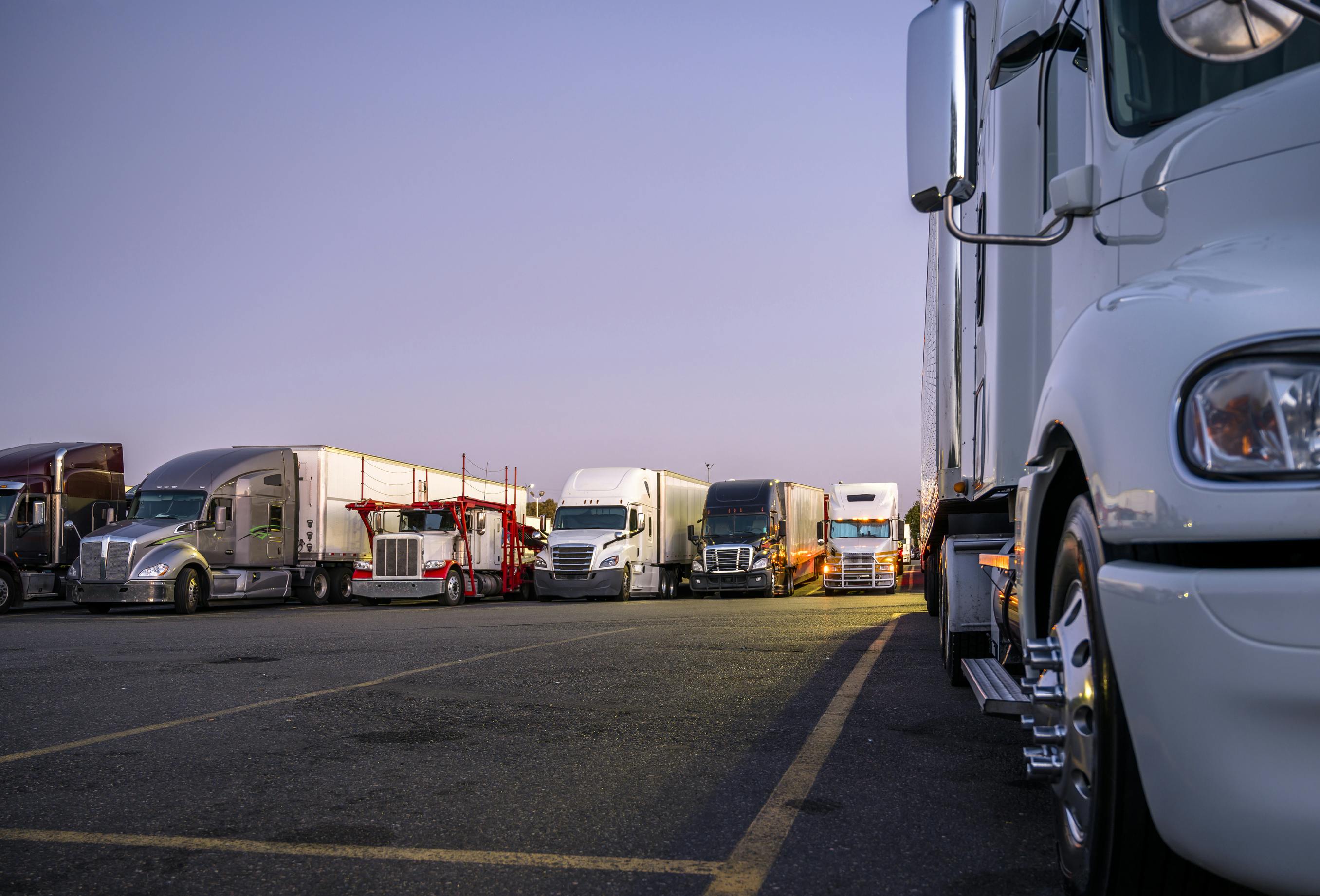 Stock photo of truck parking