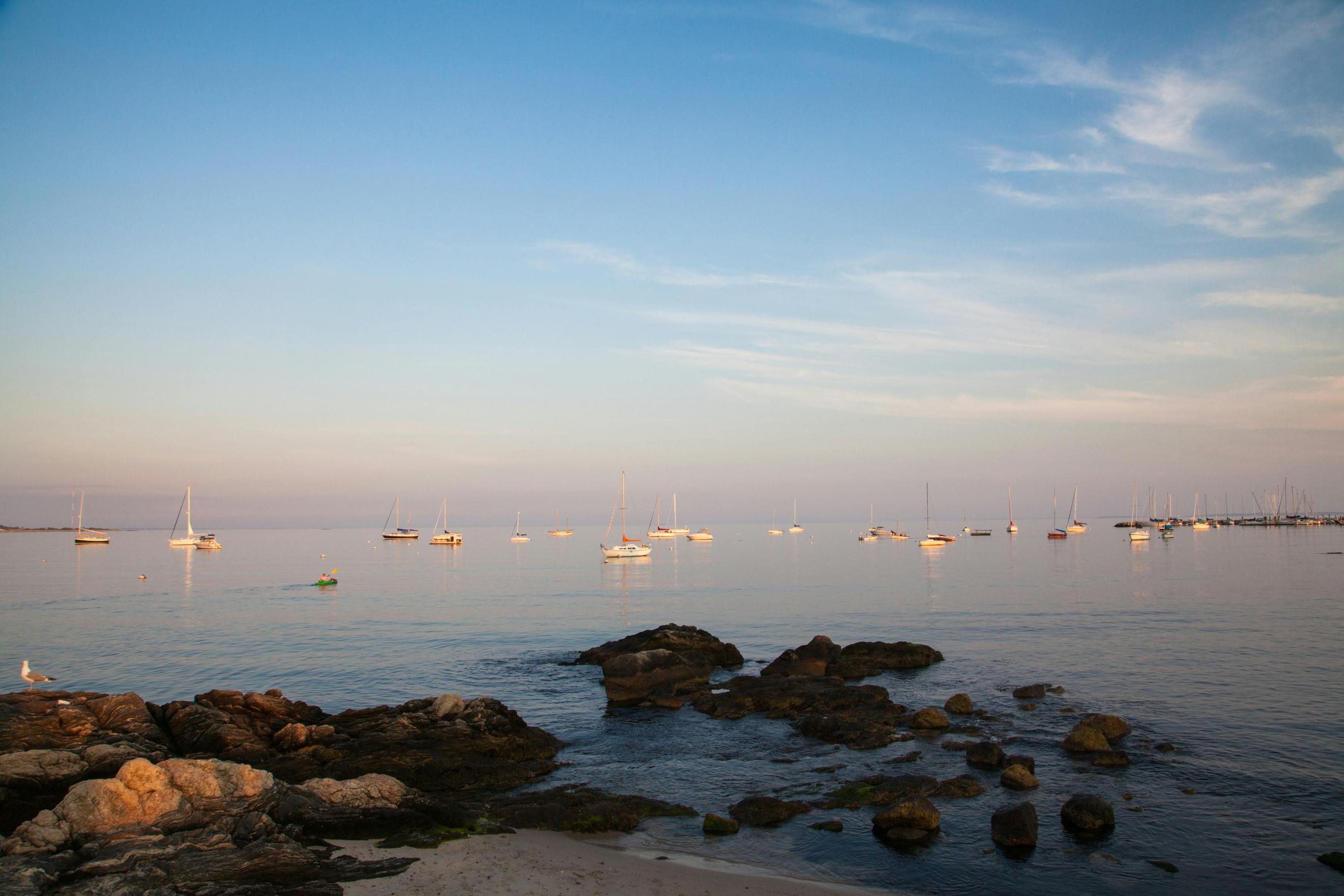 The Long Island Sounds from Niantic Bay in Connecticut.