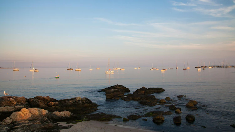 The Long Island Sounds from Niantic Bay in Connecticut.