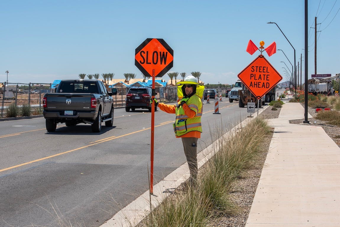 Heat stress doesn't always come with a warning. That's why work zone crews need easy access to water, regular breaks and teammates who know the early signs, including headaches, dizziness, cramps, nausea and confusion.