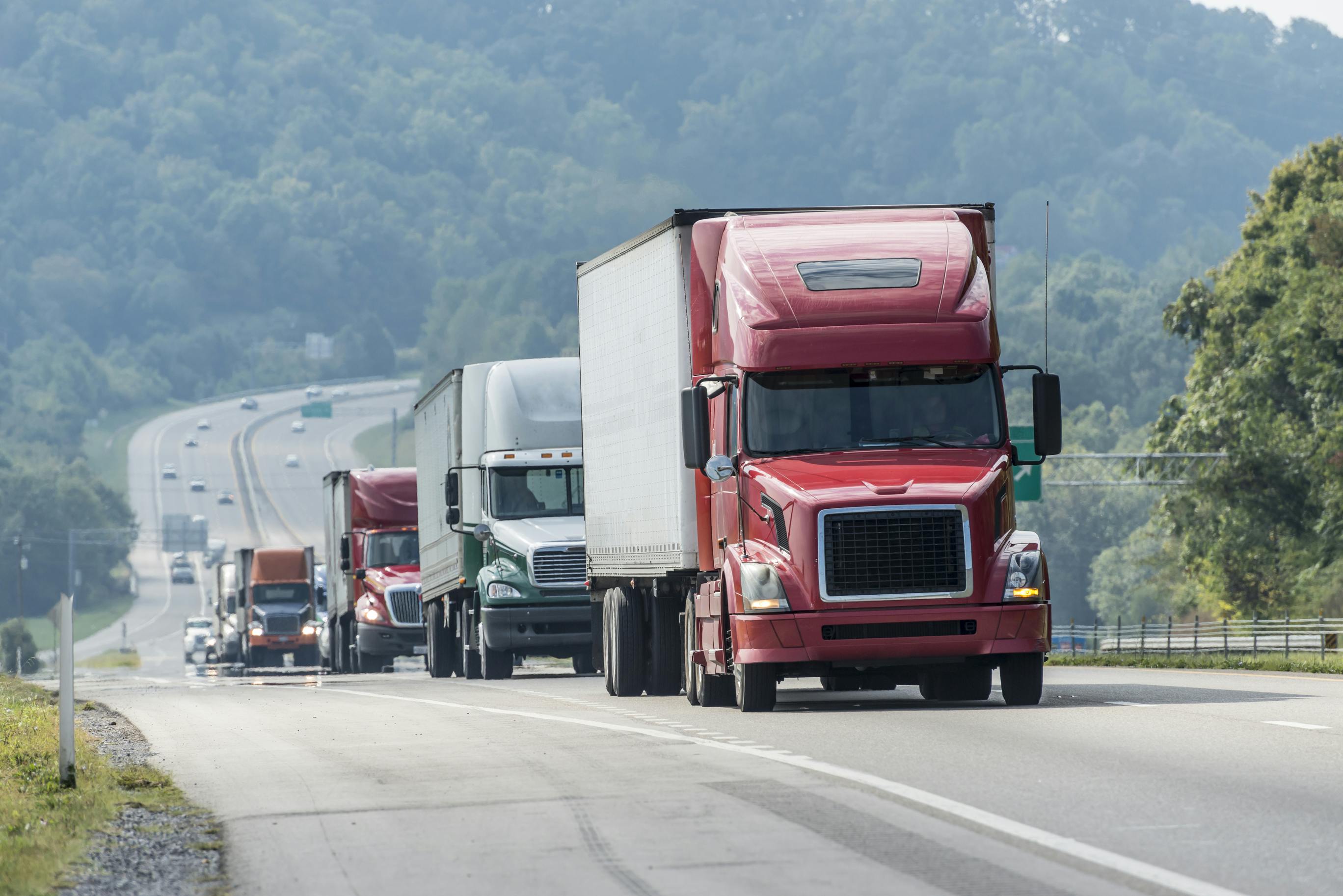 Stock photo of semi-trucks