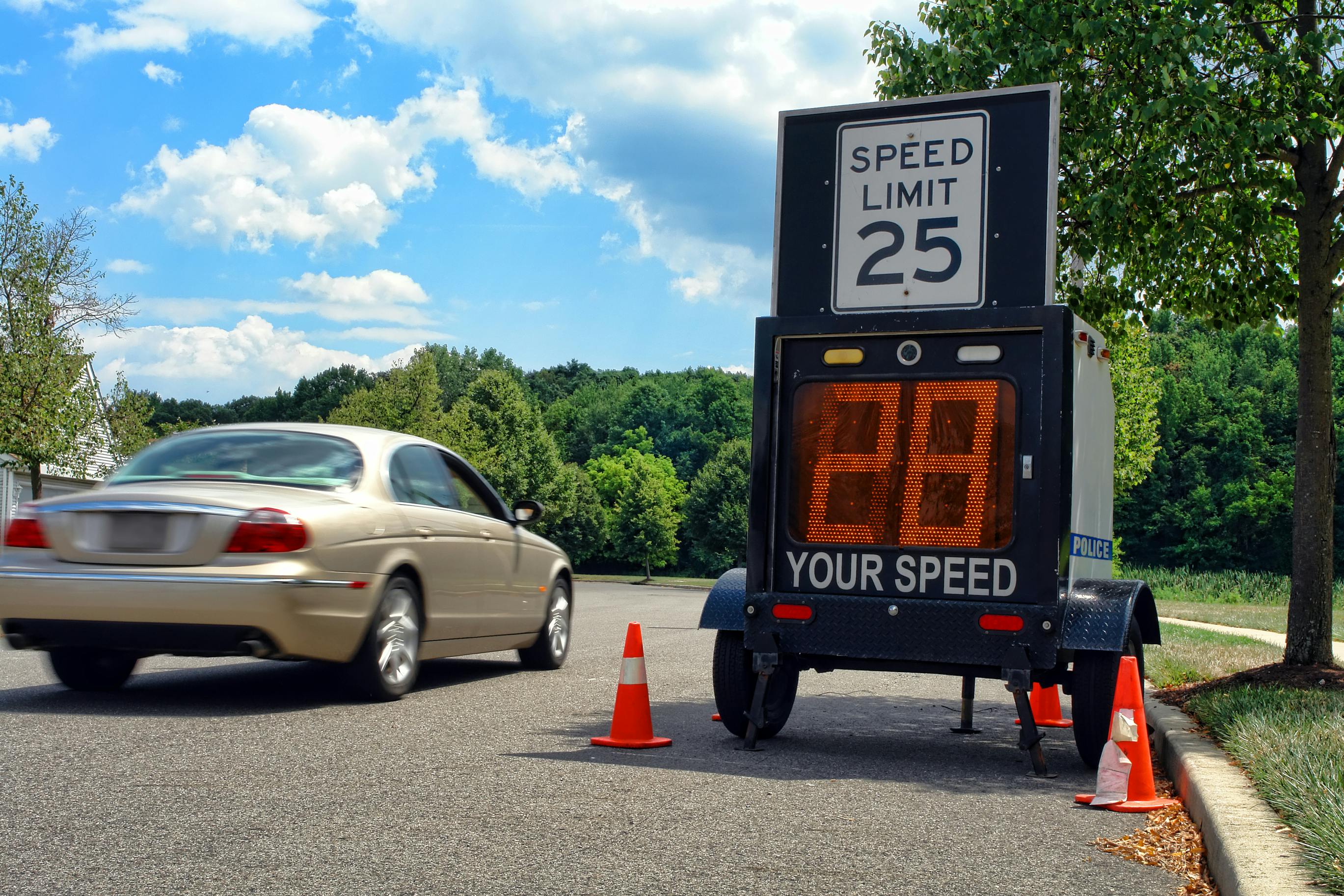 Driver passing a speed monitoring device