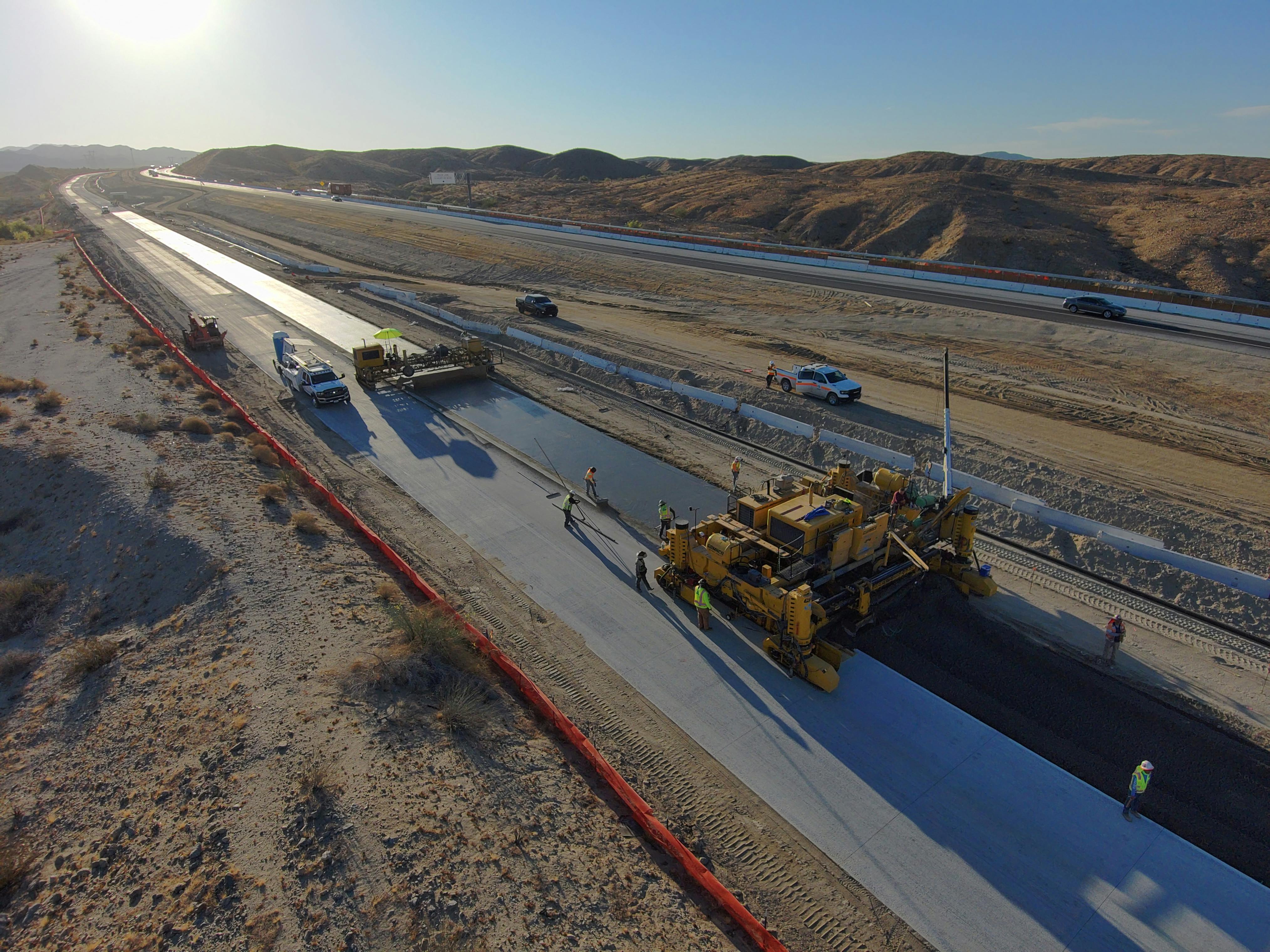 An aerial shot of California's rebuild of Interstate 10.