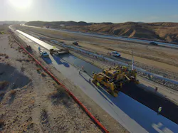 An aerial shot of California's rebuild of Interstate 10.