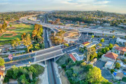 An aerial view of Interstate 5 in Orange County, Calif.