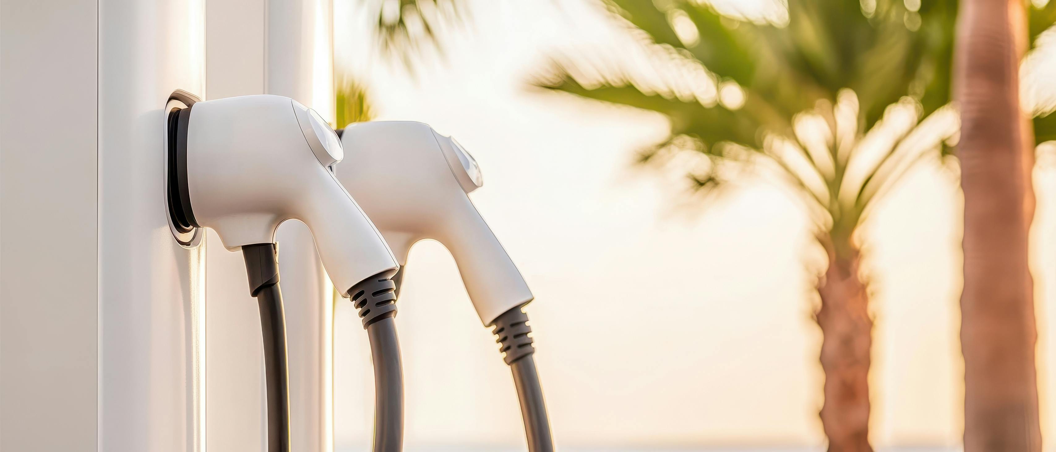 Stock photo of electric vehicle chargers
