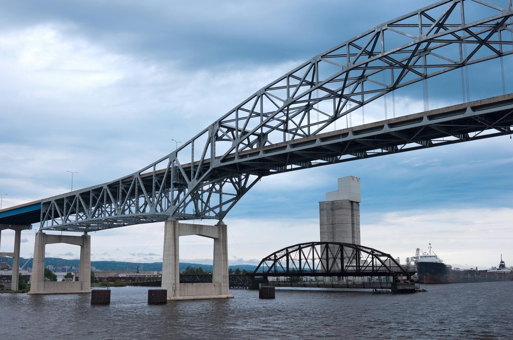 The existing Blatnik Bridge spanning the St. Louis River.