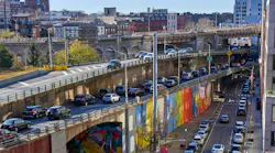 The triple-cantilever section of the Brooklyn-Queens Expressway.