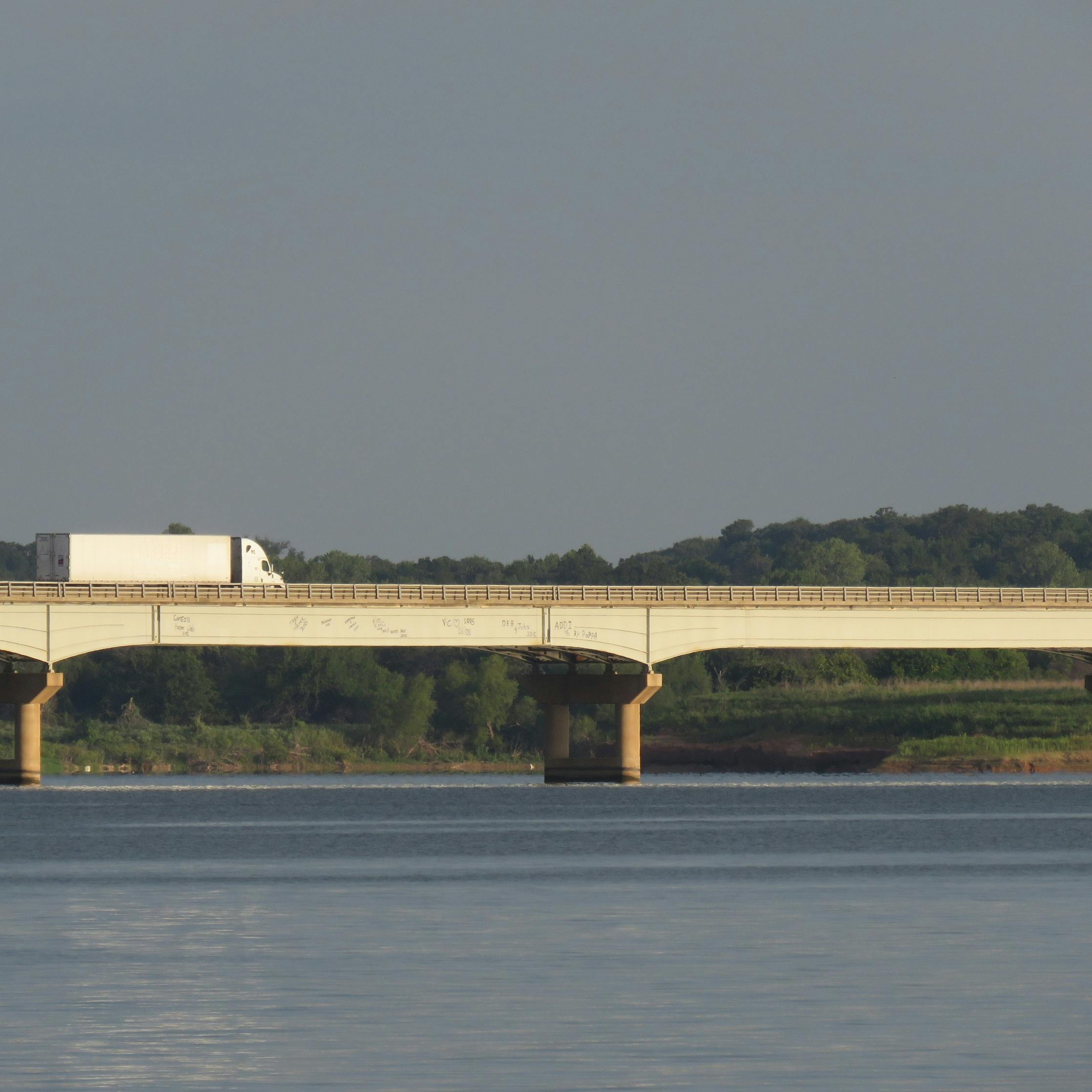 US Route 377 Over Lake Texoma Graffitied Bridge