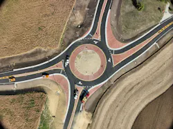 A roundabout located in Northwest Ohio.
