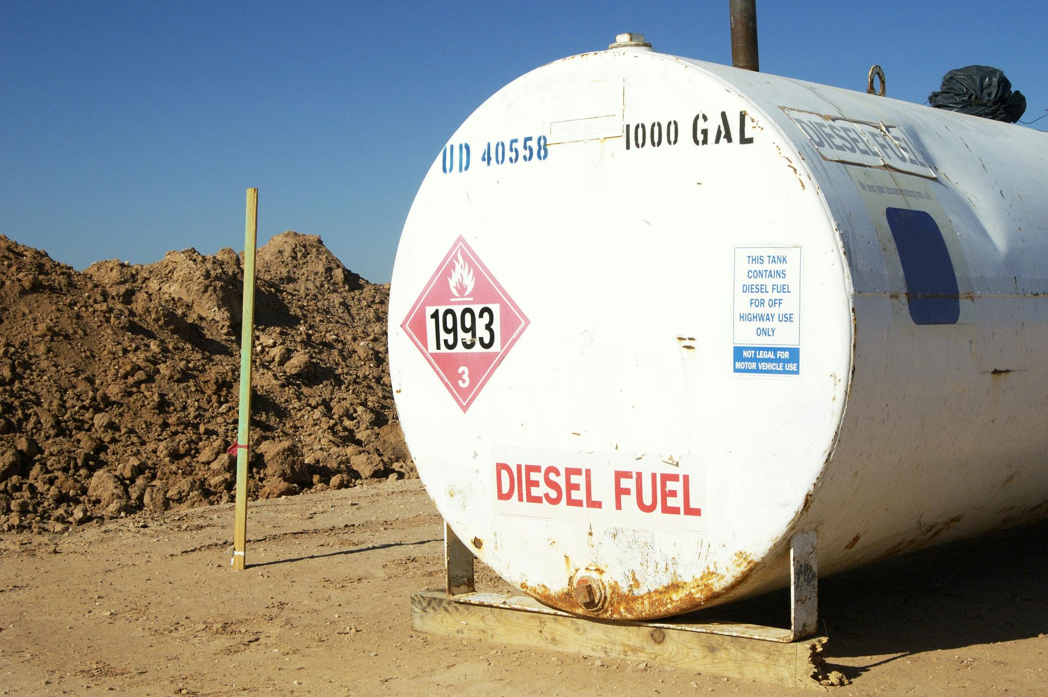 A diesel storage tank.