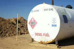 A diesel storage tank.