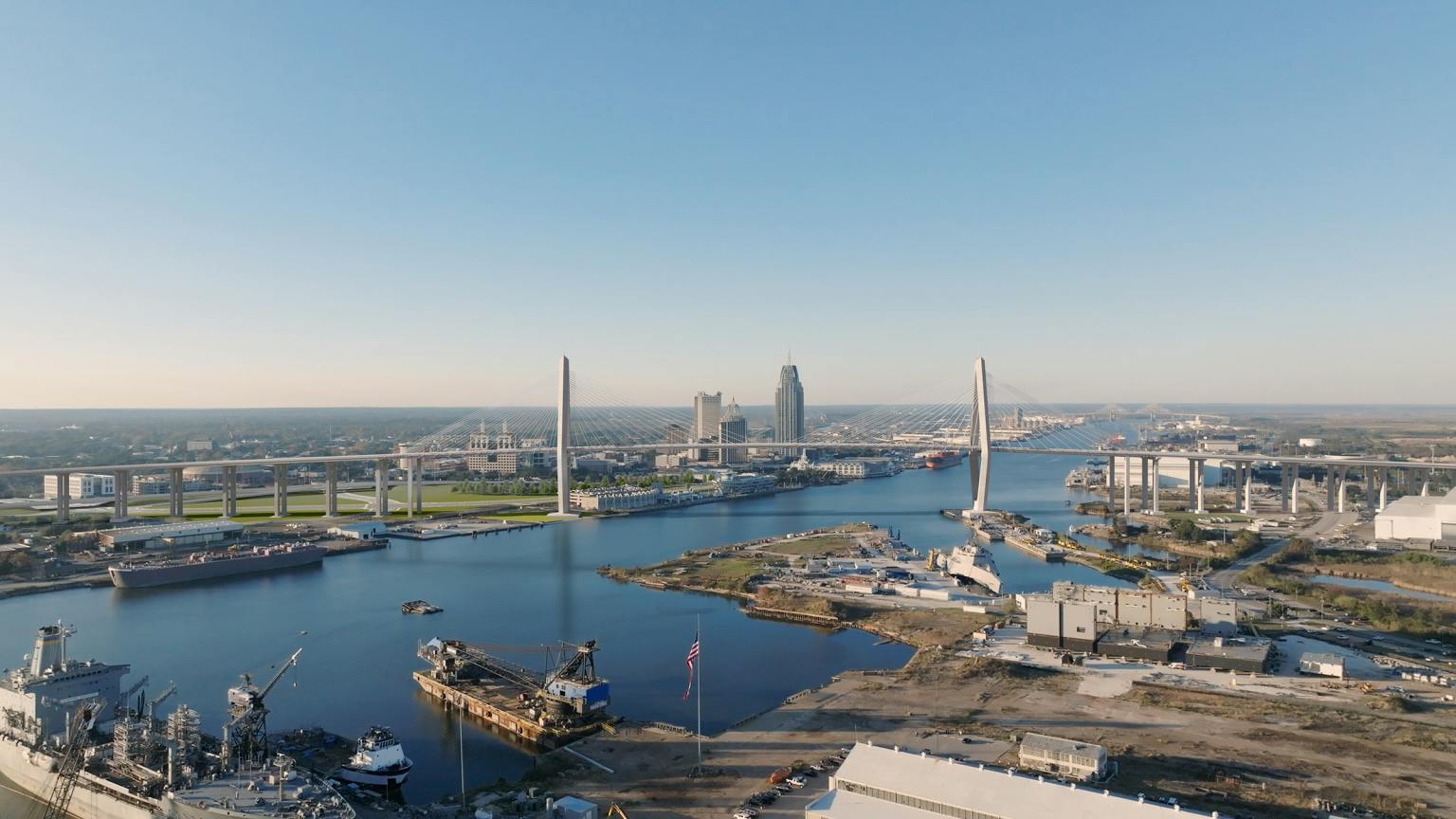 A rendering of the upcoming Mobile River Bridge and Bayway project.