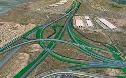 A digital model of Utah’s Mountain View Corridor project demonstrates how transportation agencies and project teams can visualize complex infrastructure investments within an integrated digital environment.