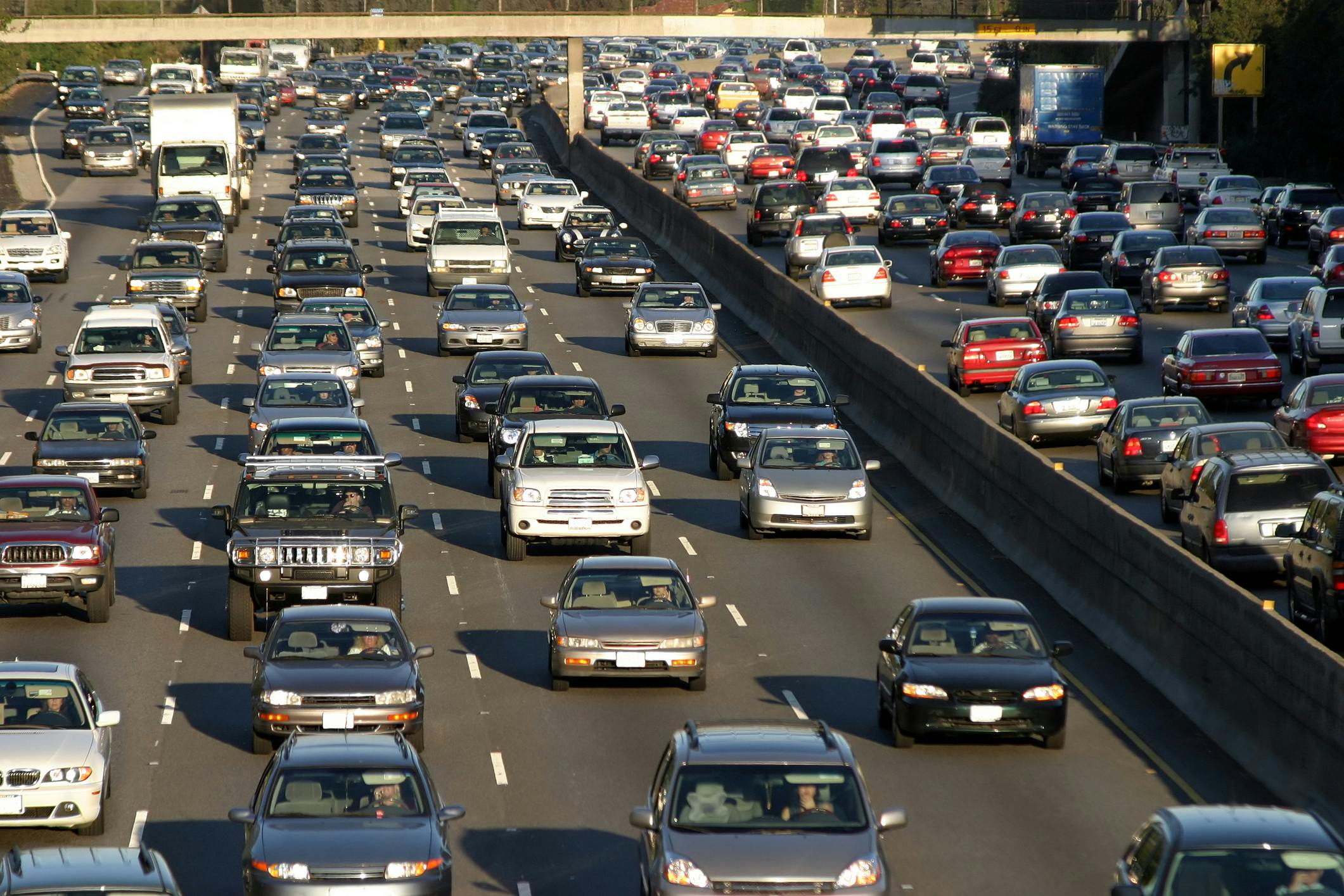 A traffic jam in Los Angeles.