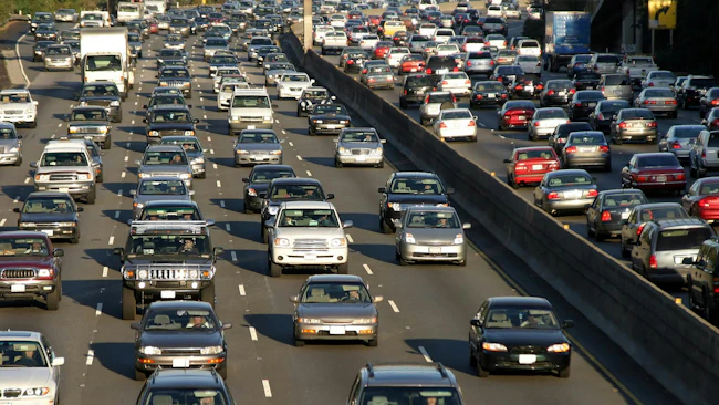 A traffic jam in Los Angeles.