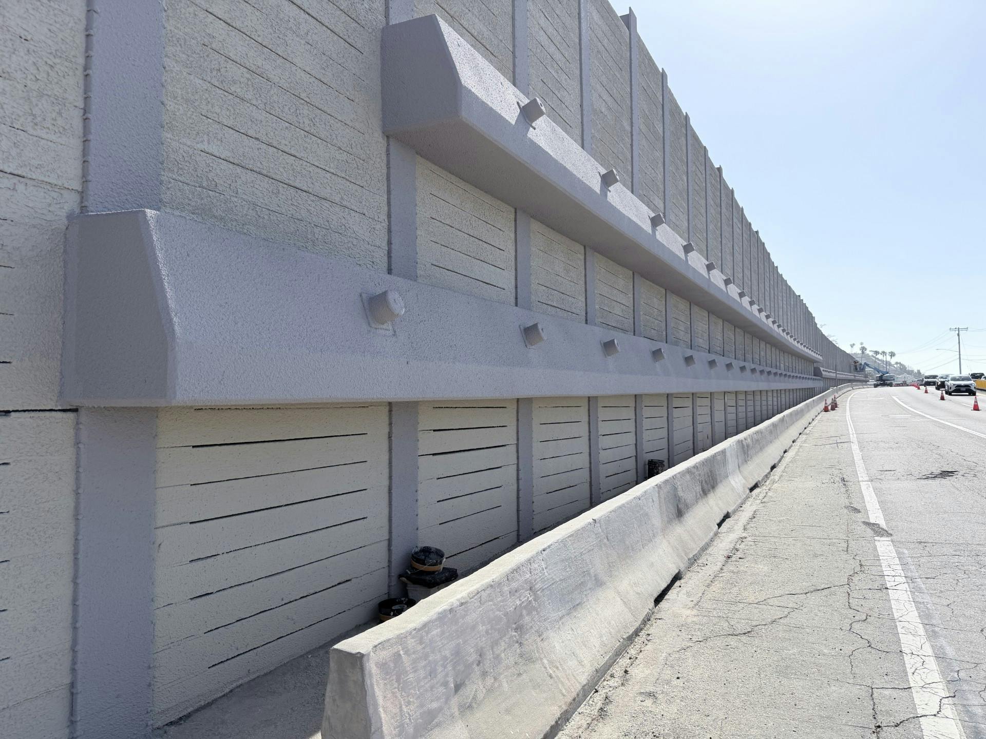 The Getty Villa retaining wall on the Pacific Coast Highway.