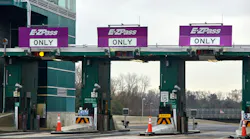 E-Z pass tolls and cameras along a toll road,