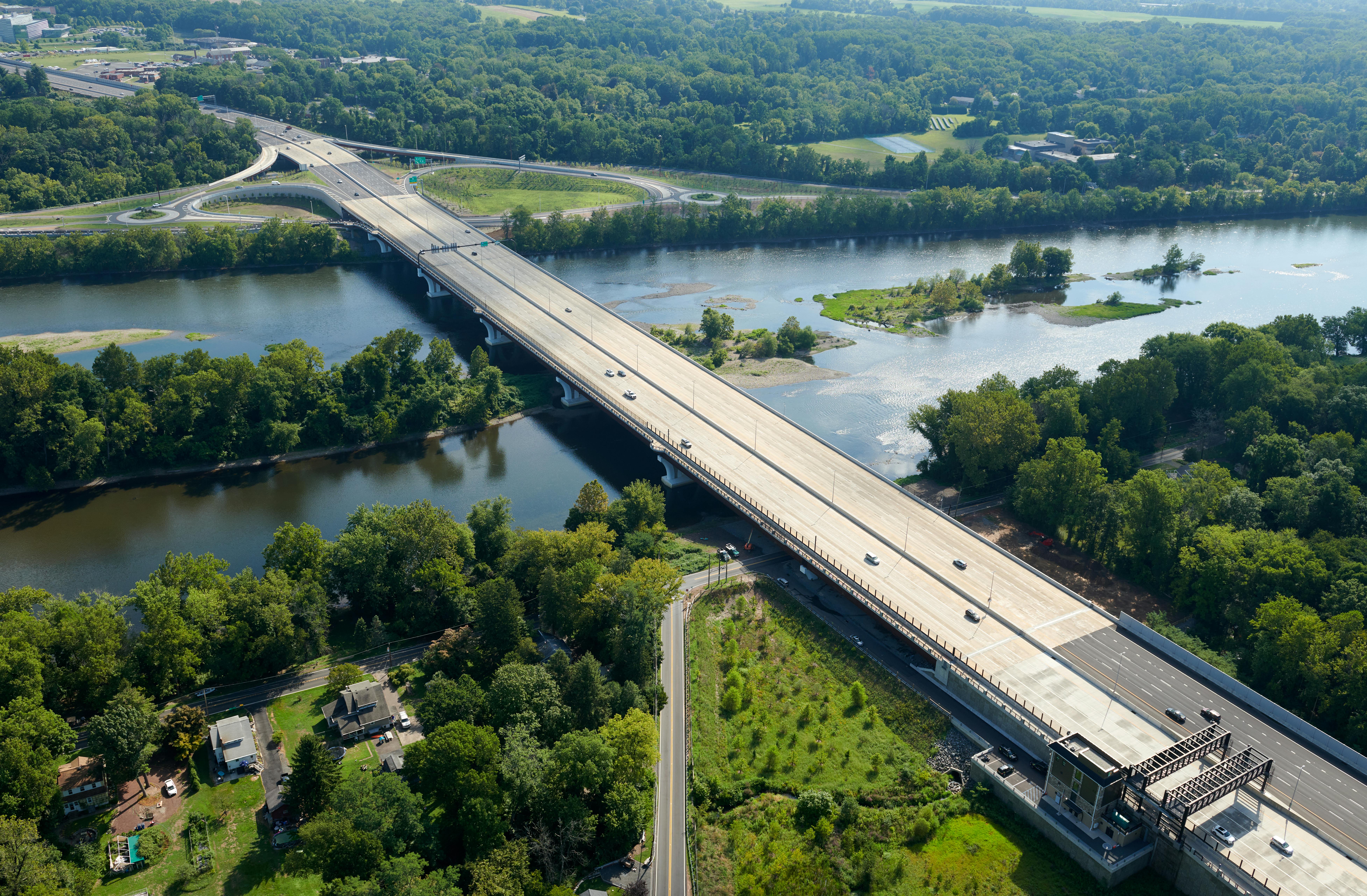 The Scudder Falls Bridge, a toll bridge, in Washington Crossing, Penn.