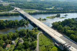 The Scudder Falls Bridge, a toll bridge, in Washington Crossing, Penn.