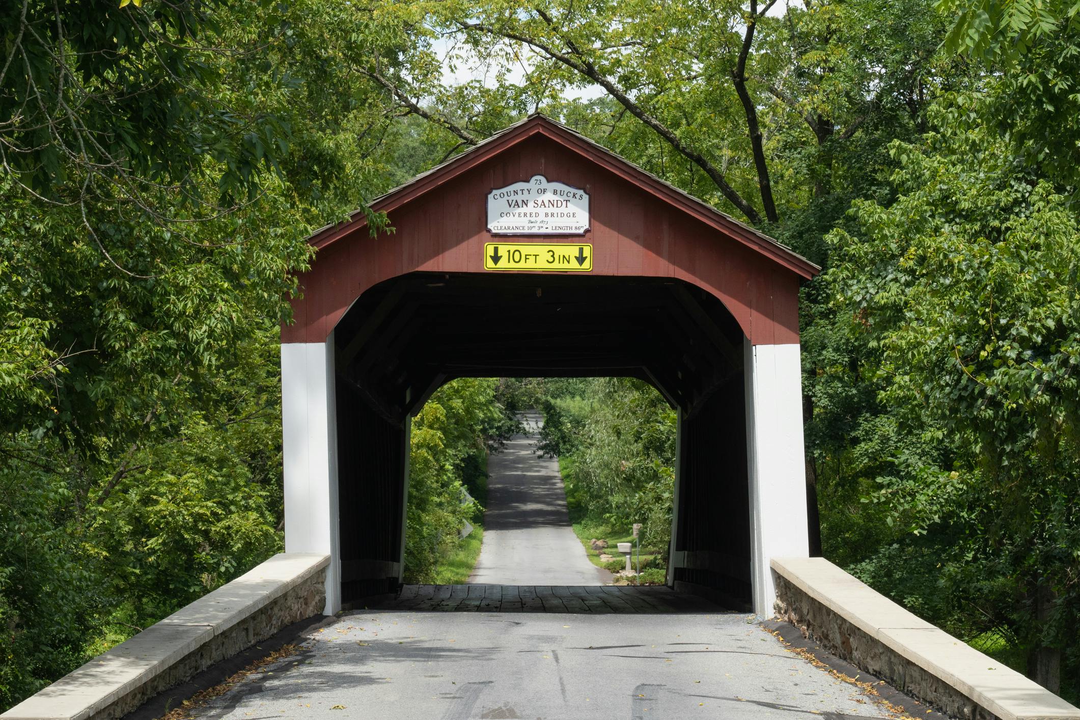 The Van Sandt Covered Bridge in Solebury Township, Penn.
