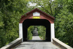 The Van Sandt Covered Bridge in Solebury Township, Penn.